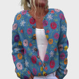 Πλεκτό Γιλέκο με Λουλουδάτο Σχέδιο