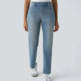 Ελαστικό και Άνετο Παντελόνι με Ψηλή Μέση