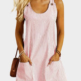 Ριγέ Φόρεμα χωρίς Μανίκια