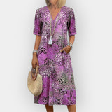 Φλοράλ Μίντι Φόρεμα με Στυλ