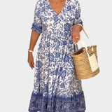 Φλοράλ Φόρεμα με Ντεκολτέ V