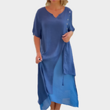 Κλασικό Μάξι Φόρεμα σε Μονόχρωμη Απόχρωση