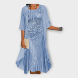 Αέρινο Φόρεμα με Εξωτερική Ζακέτα και Μοτίβα