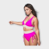 Μπικίνι με Πλεκτή Λεπτομέρεια και Ψηλόμεσο Σλιπ