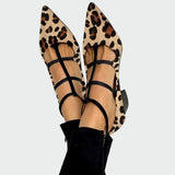 Μπαλαρίνες με στάμπα ζώου και λουράκια