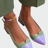 Μπαλαρίνες με μυτερή μύτη και δίχρωμη λεπτομέρεια