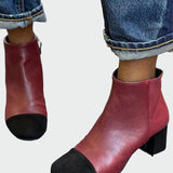 Δίχρωμο μποτάκι με μεσαίο τακούνι