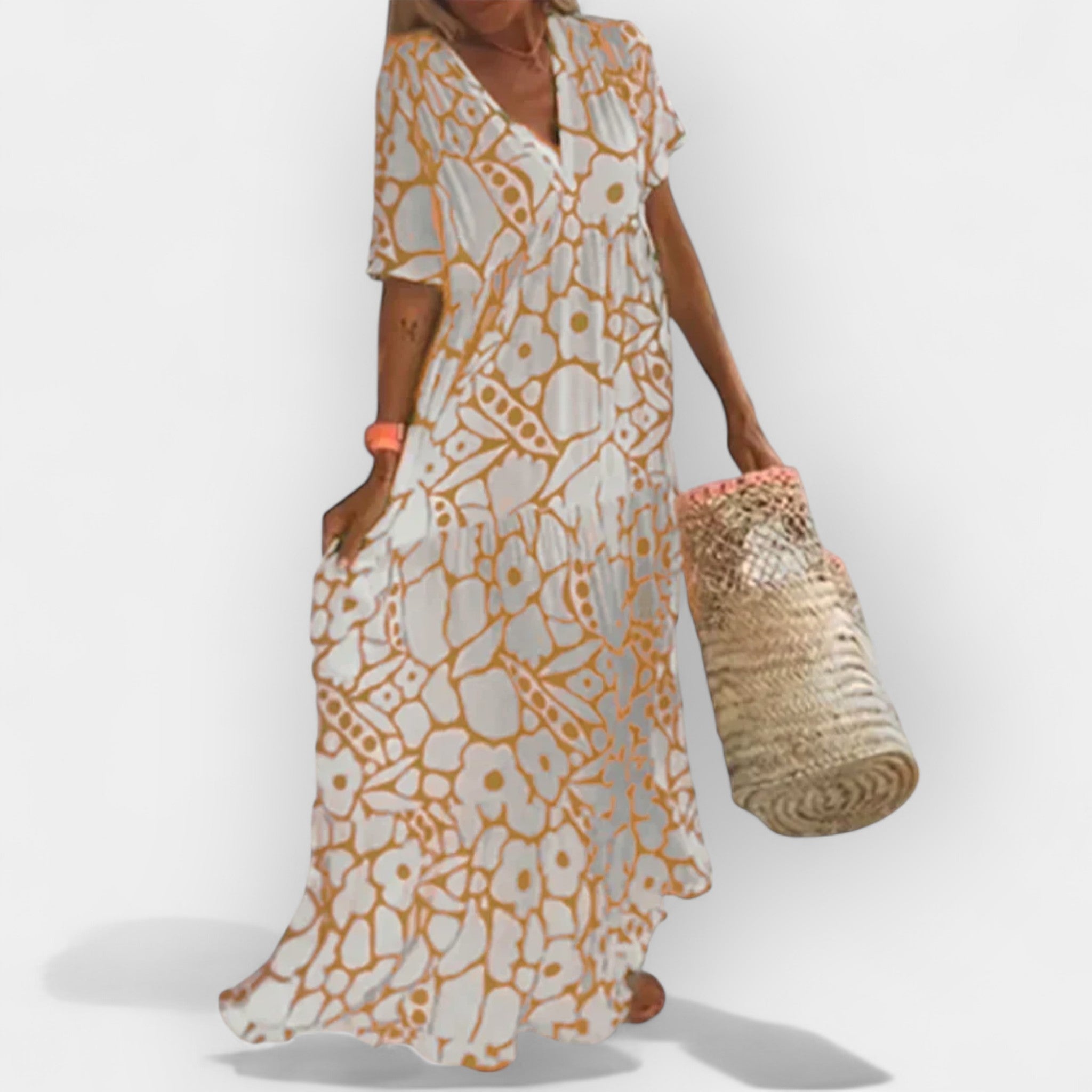 Αέρινο Καλοκαιρινό Φόρεμα με Σχέδιο