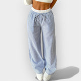 Ριγέ Φαρδύ Παντελόνι