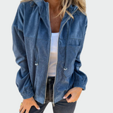 Σακάκι σε Βελούδινη Υφή με Ραβδώσεις