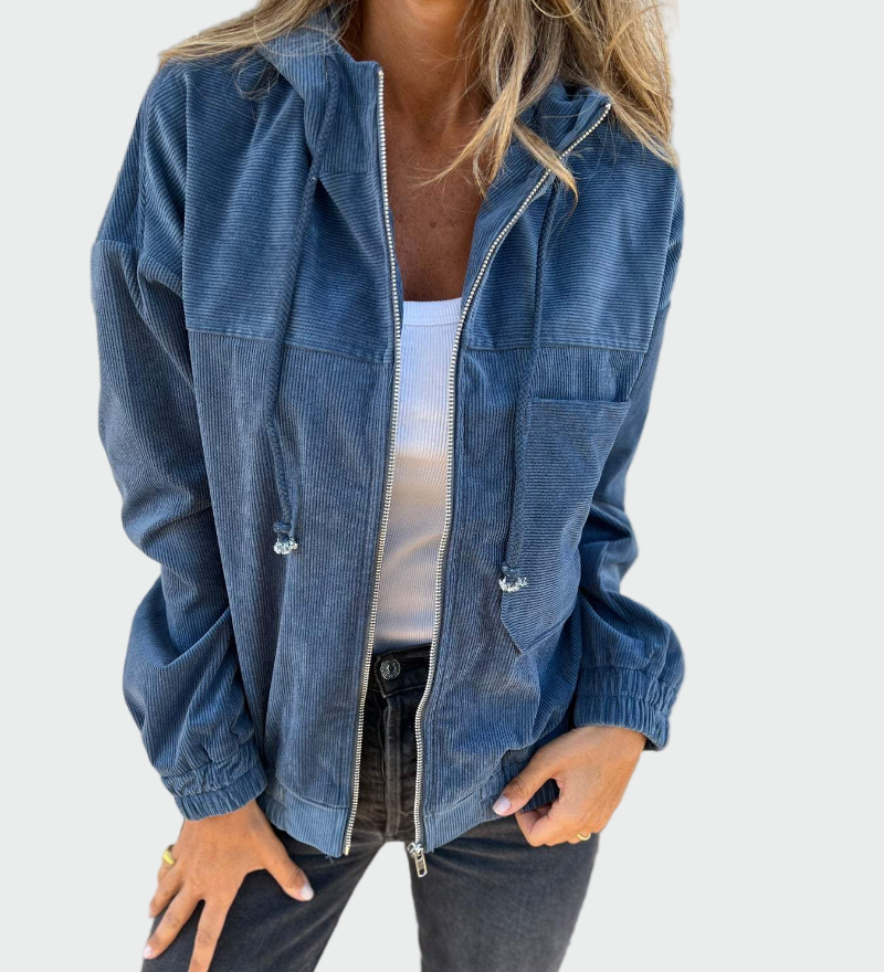 Σακάκι σε Βελούδινη Υφή με Ραβδώσεις