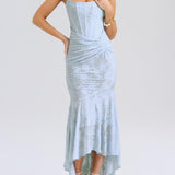 Julia | Μάξι φόρεμα σε μπλε φλοράλ Campanula