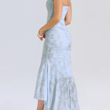 Julia | Μάξι φόρεμα σε μπλε φλοράλ Campanula