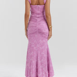 Julia | Μάξι φόρεμα σε μπλε φλοράλ Campanula