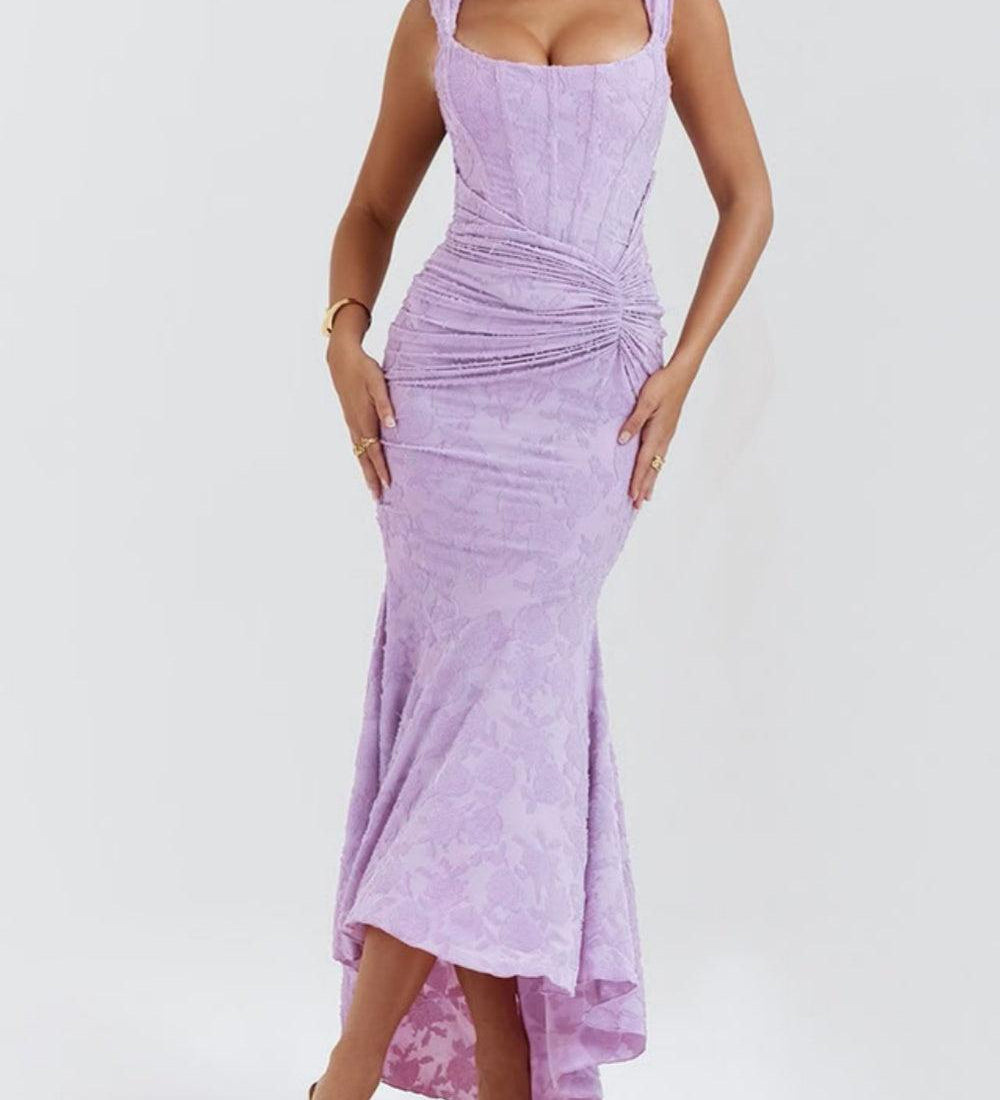 Julia | Μάξι φόρεμα σε μπλε φλοράλ Campanula