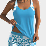 Άνετο Μαγιό σε Δύο Τεμάχια με Λουλουδάτο Σχέδιο