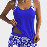 Άνετο Μαγιό σε Δύο Τεμάχια με Λουλουδάτο Σχέδιο