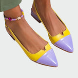 Μπαλαρίνες με μυτερή μύτη και δίχρωμη λεπτομέρεια