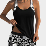 Άνετο Μαγιό σε Δύο Τεμάχια με Λουλουδάτο Σχέδιο