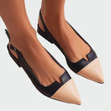 Μπαλαρίνες με μυτερή μύτη και δίχρωμη λεπτομέρεια