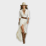 Μακρύ φόρεμα με μποέμικη κομψότητα