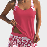 Άνετο Μαγιό σε Δύο Τεμάχια με Λουλουδάτο Σχέδιο