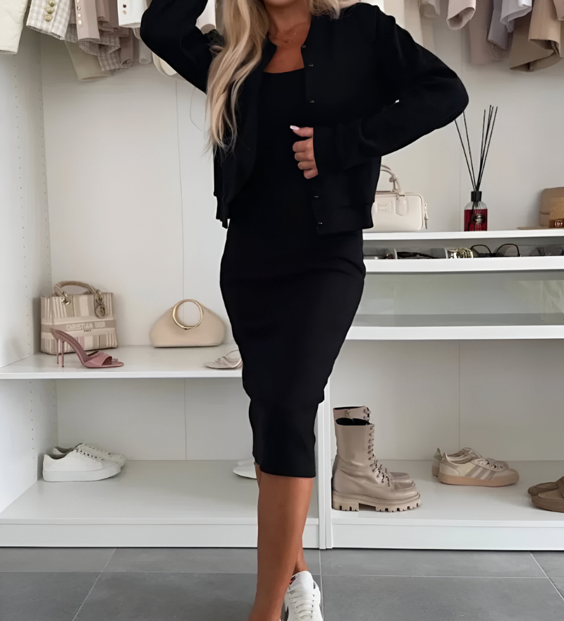 Μανον | Σετ Midi Φόρεμα & Καρντιγκάν