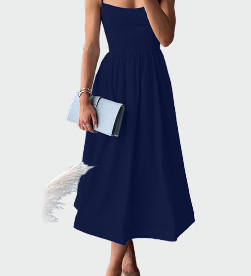 Κομψό Μίντι Φόρεμα με Τιράντες