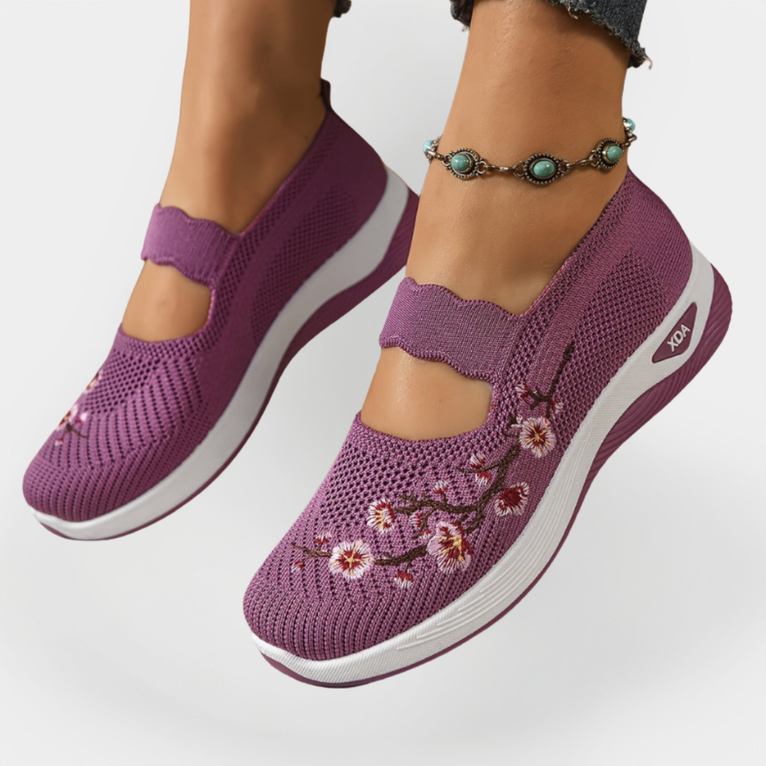 Ορθοπεδικά Παπούτσια με Κέντημα Λουλουδιών