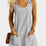Ριγέ Φόρεμα χωρίς Μανίκια