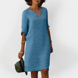 Καθημερινό Φόρεμα με V Λαιμόκοψη