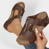 Άνετα Σανδάλια με Τακούνι και Φερμουάρ