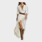 Μακρύ φόρεμα με μποέμικη κομψότητα