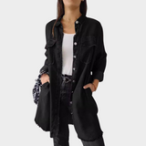 Μπλούζα τζιν με μακριά μανίκια και κλασικό γιακά