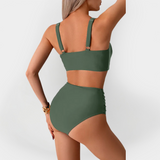 Γυναικείο Μπικίνι Ψηλόμεσο με Στρίφωμα στο Μπούστο