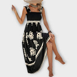 Στιλάτο Φόρεμα Παραλίας με Τετράγωνη Λαιμόκοψη