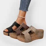 Άνετα Σανδάλια με Τακούνι και Φερμουάρ