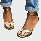 Πέδιλα με δίχρωμο τακούνι