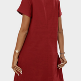 Μίνι Φόρεμα με Κοντό Μανίκι και Φερμουάρ στο Ντεκολτέ