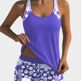 Άνετο Μαγιό σε Δύο Τεμάχια με Λουλουδάτο Σχέδιο