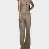 Σετ με Τοπ σε Σχήμα V και Παντελόνι