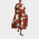 Άνετο Μακρύ Ρετρό Φόρεμα