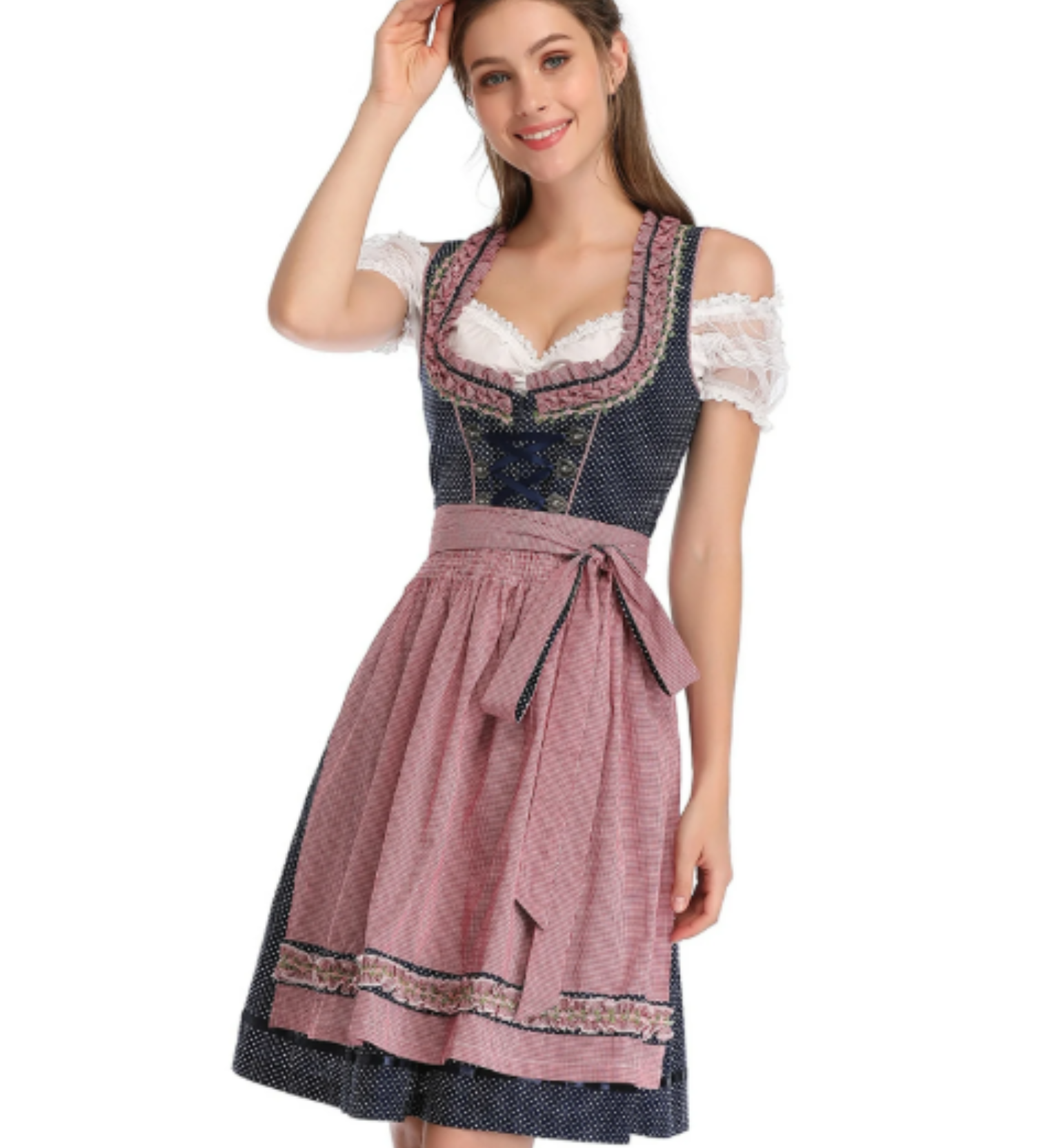 Βαυαρικό Φόρεμα Dirndl με Κοντό Μανίκι | Oktoberfest