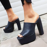 Σανδάλια Πλατφόρμας Bianca από Δέρμα