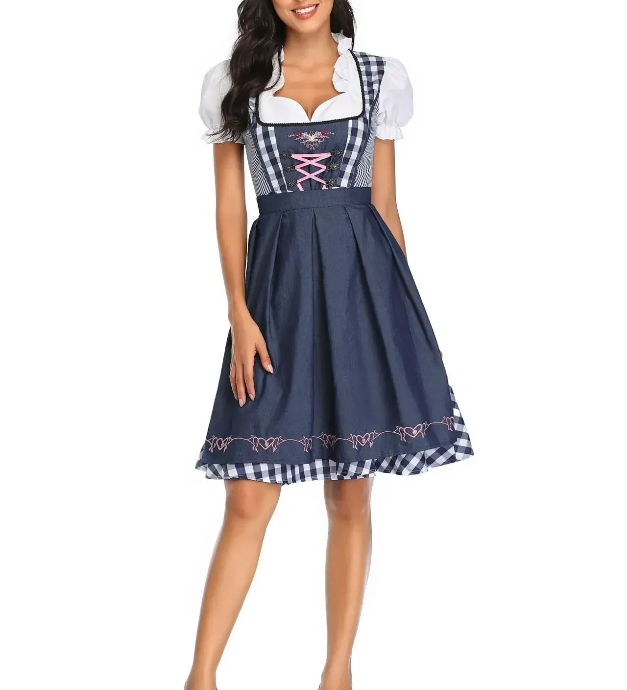 Φόρεμα Dirndl Εμπνευσμένο από Καρό | Ρούχο Oktoberfest