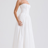 Φόρεμα Maxi με Λεπτές Τιράντες και Φλοράλ Σχέδιο