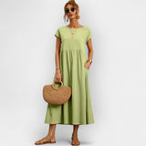 Ελαφρύ Βαμβακερό Φόρεμα με Τσέπες