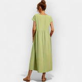 Ελαφρύ Βαμβακερό Φόρεμα με Τσέπες