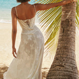 Λουκία | Μακρύ υπόλευκο φόρεμα