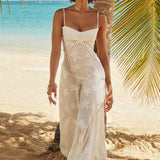 Λουκία | Μακρύ υπόλευκο φόρεμα